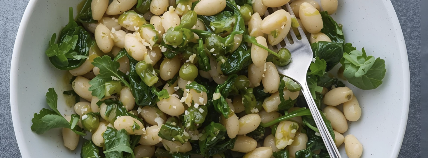 Power Greens & Cannellini Bean Salad with Garlic Vinaigrette